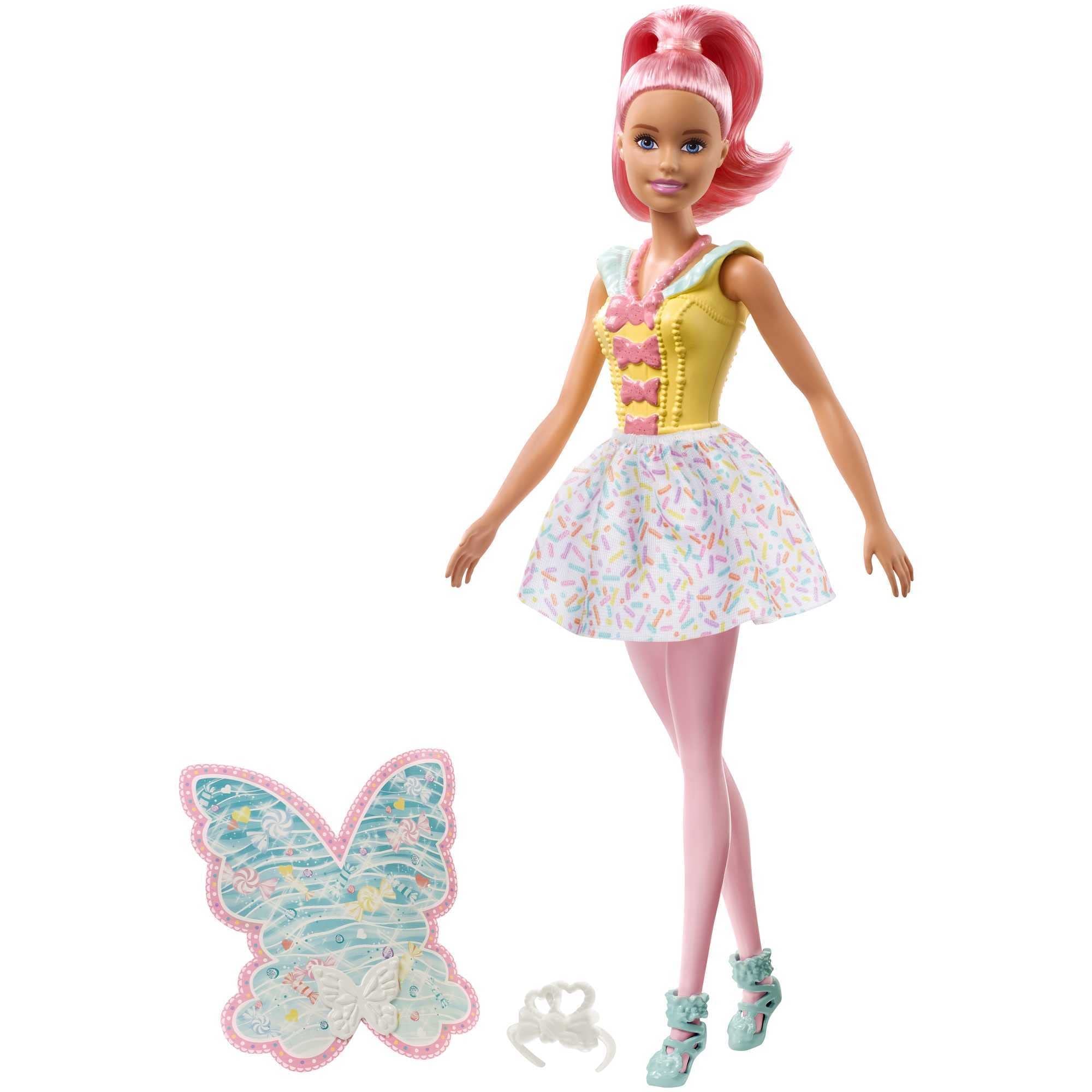 Boneca De Fada Barbie Dreamtopia Candy Theme Com Cabelo Rosa De 30 Cm