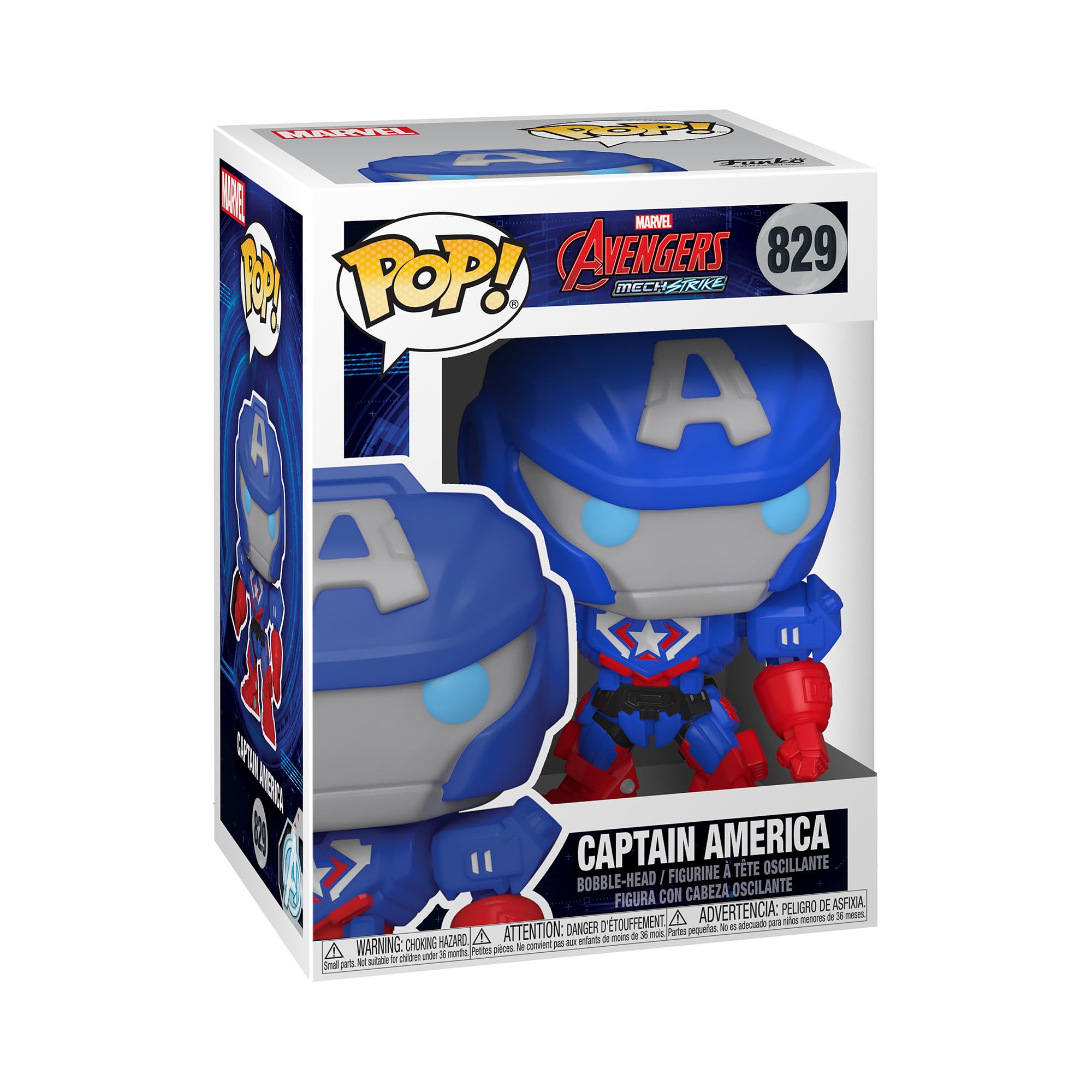Boneco De Ação Funko Pop Marvel Mech Strike Capitão América