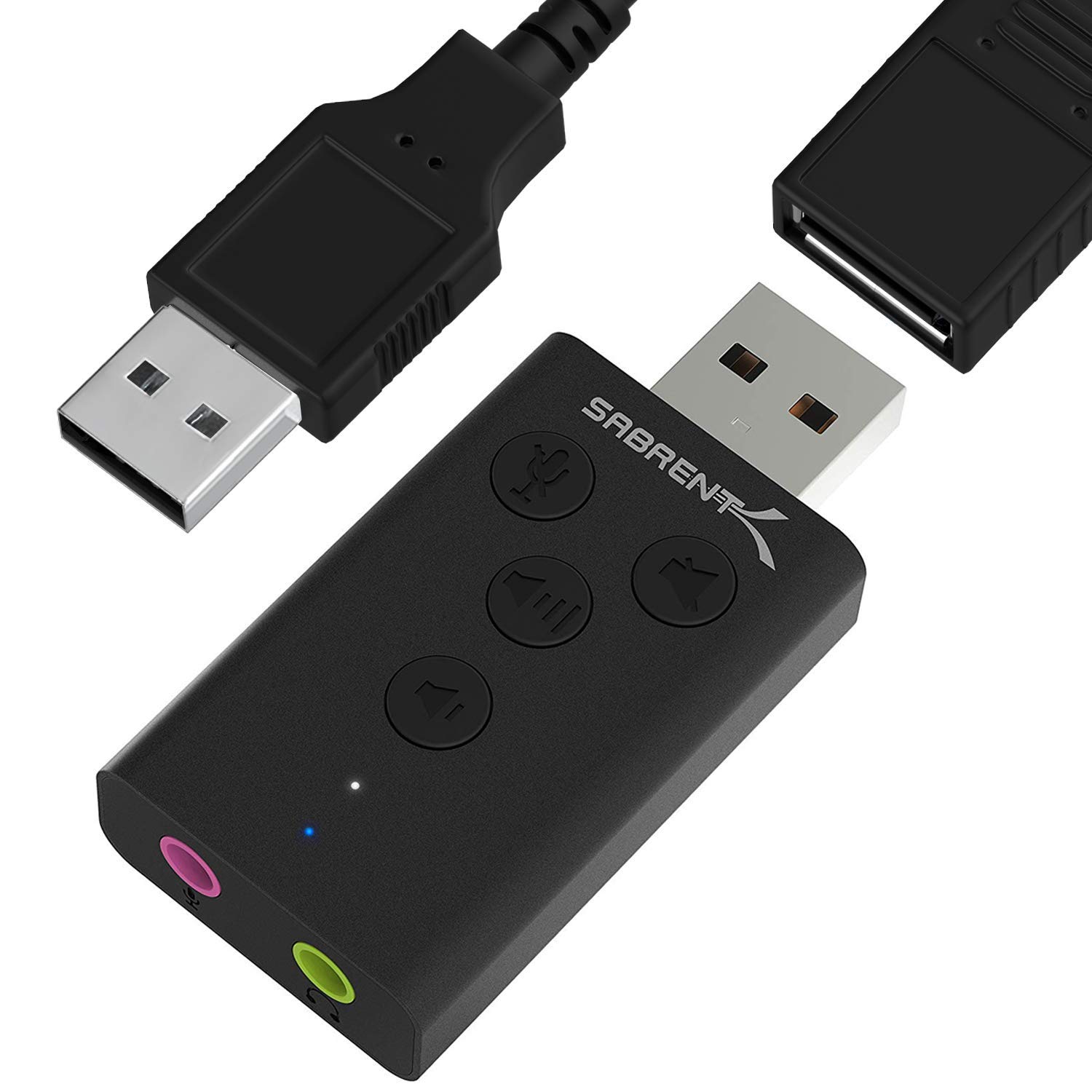 Adaptador De Som Sabrent Alumínio Usb Externo 3d Stereo Au-ddab