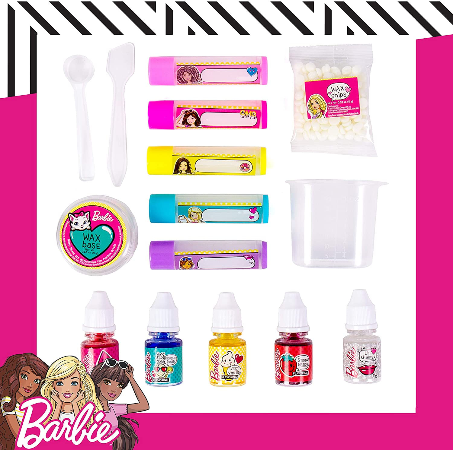 Kit De Protetor Labial Horizon Group Usa Barbie Diy 5 Bálsamos Labiais