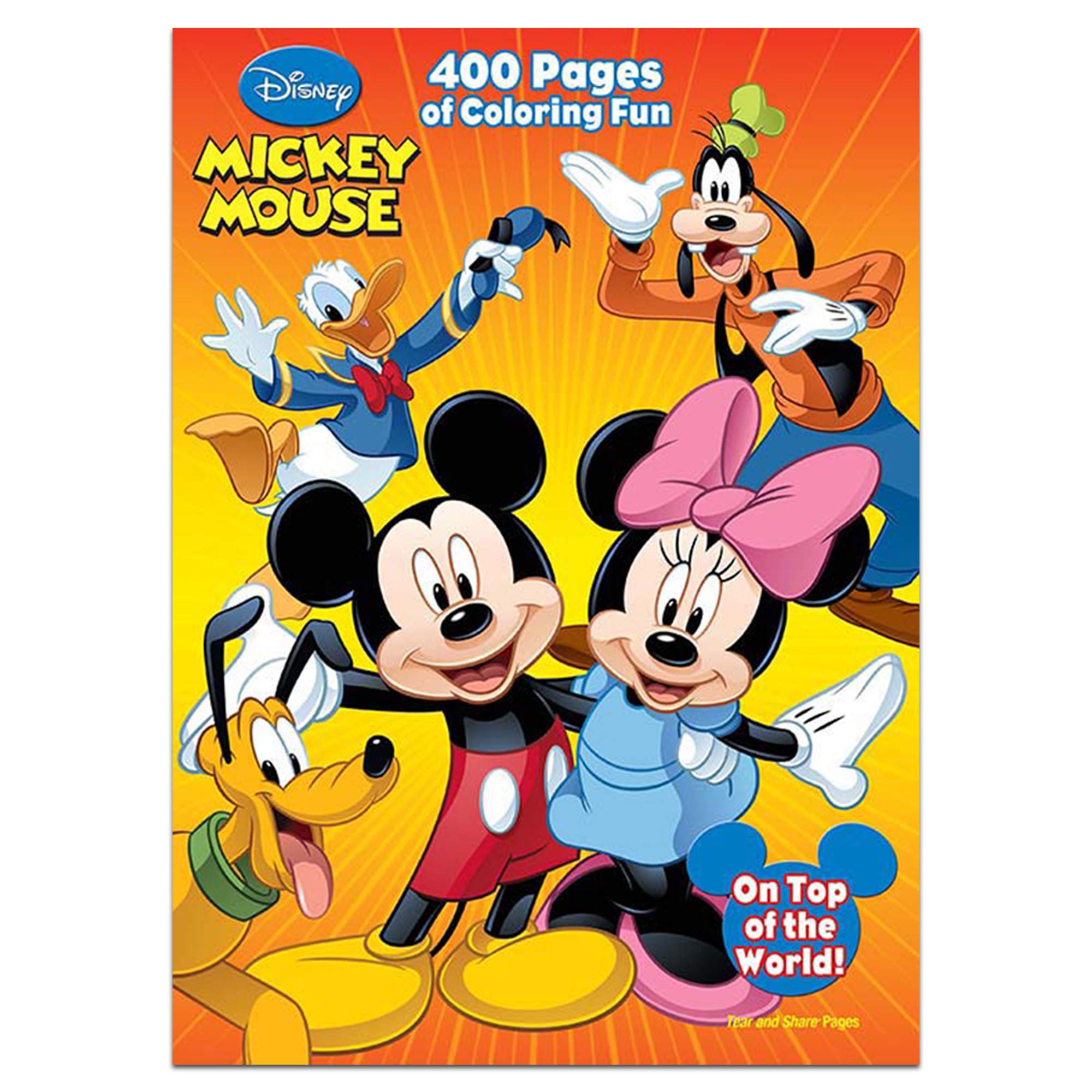 Livro Para Colorir Disney Mickey Mouse 400 Páginas Com Cabide