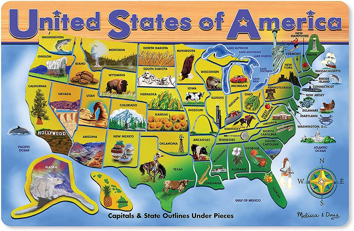 Melissa & Doug USA Map Puzzle 45 pcs