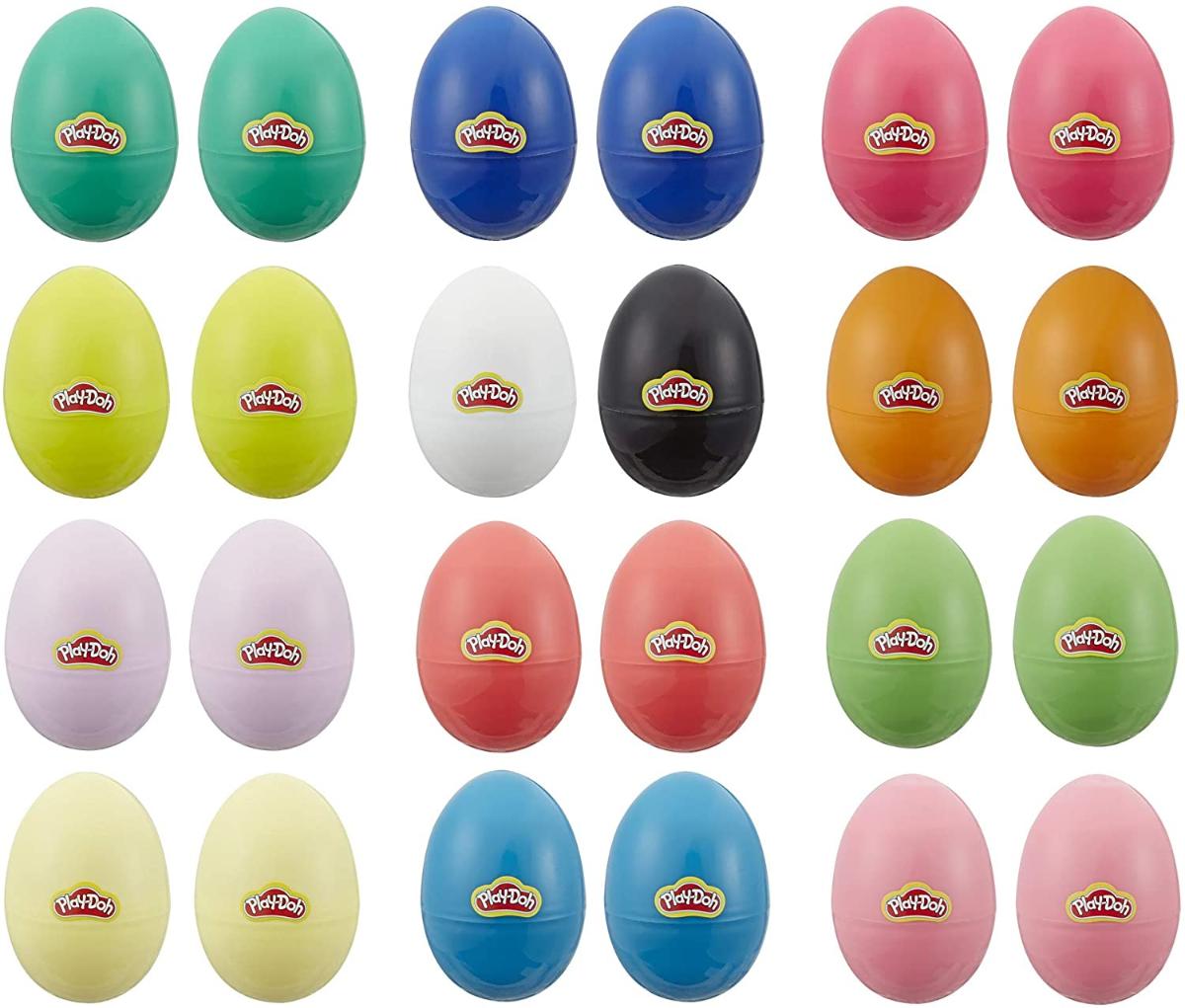 Play-Doh Eggs  24-Pack de Composto de Modelagem Não Tóxica para Crianças 2 Anos e Para A Favores de Festa, Recheadores de Cesta de Páscoa, Brinq