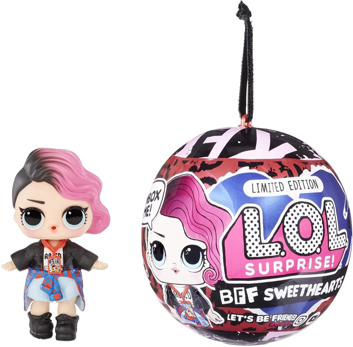 LOL Surprise BFF Sweethearts Rocker Doll com 7 surpresas, boneca surpresa, acessórios