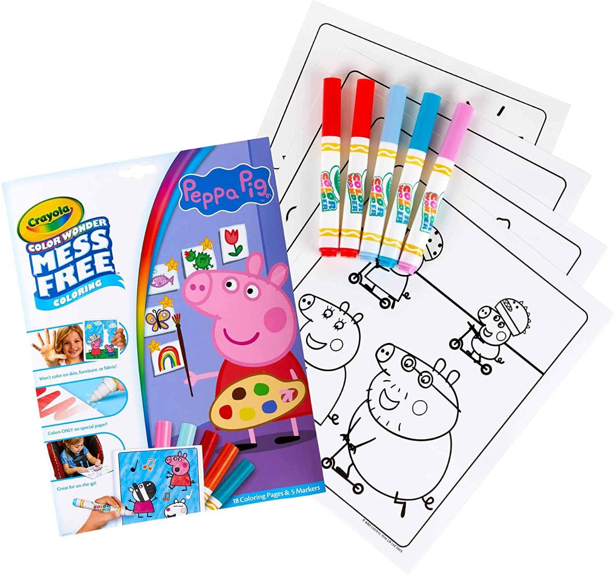 Crayola 75-7000 Cor Wonder Mess Free Drawing, Peppa Pig