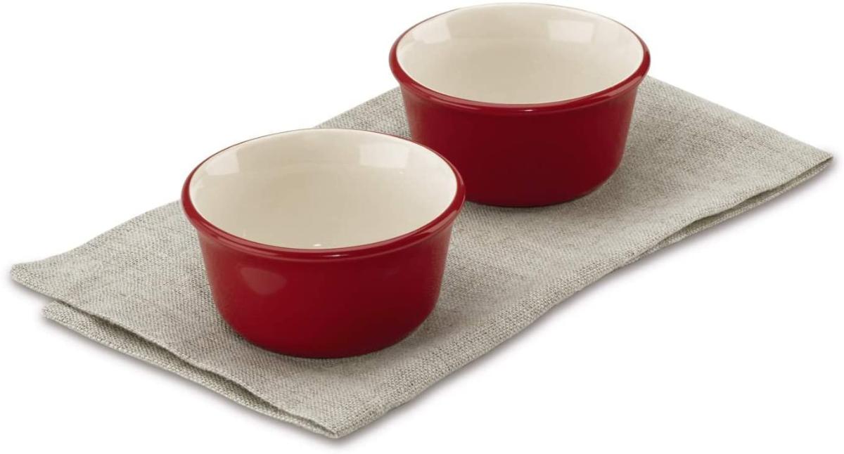 Cuisinart Chef's Classic Cerâmica Bakeware-Set de 2, 9 Onças Ramekins, Vermelho
