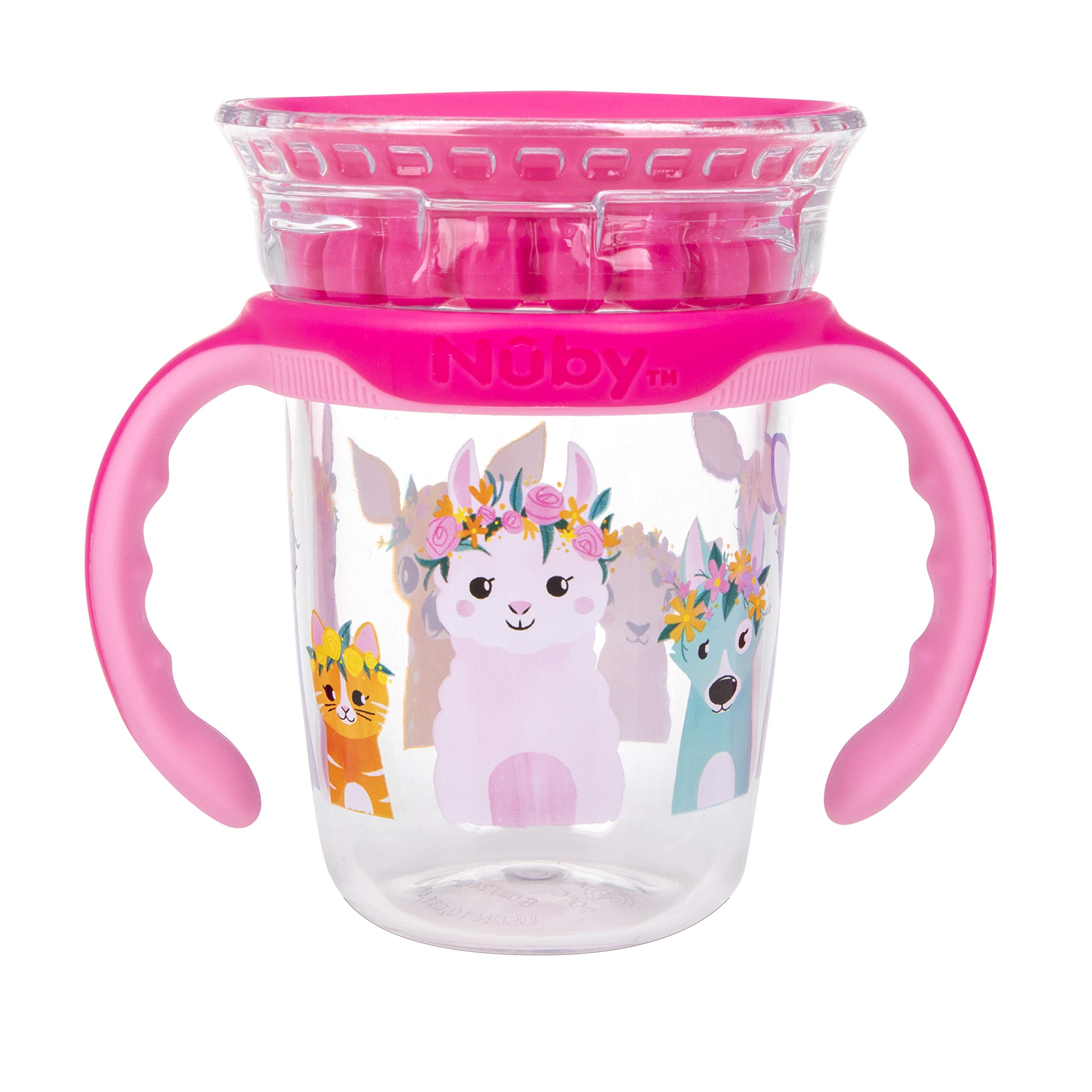 Cup Nuby 360 Edge 2 Stage Beber Rim 240 Ml 12m+ Rosa