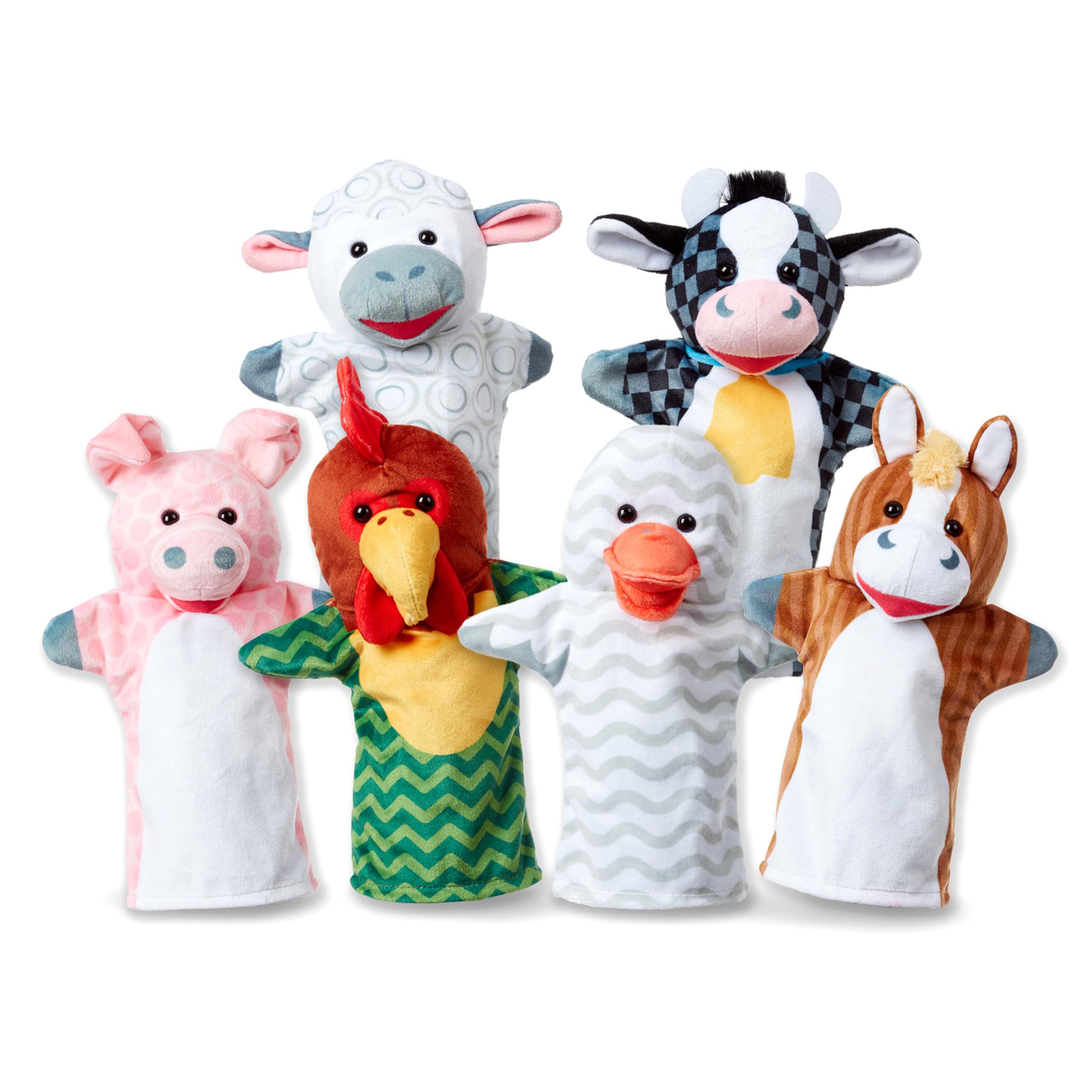 Conjunto De 6 Bonecos De Mão Melissa &amp; Doug Barn Buddies Multicoloridos