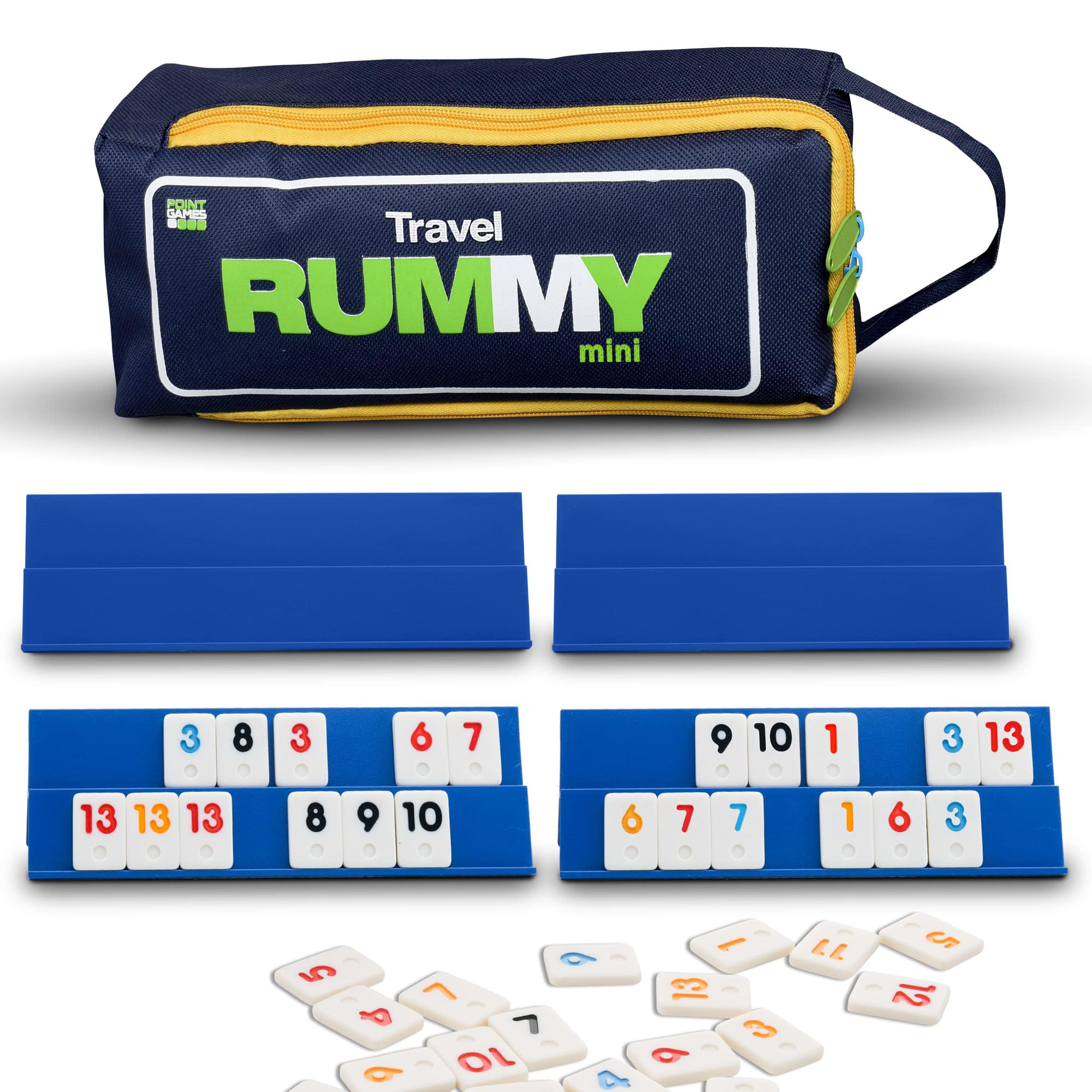 Mini Rummy Game Set Point Games Com 4 Prateleiras E Bolsa Dobráveis