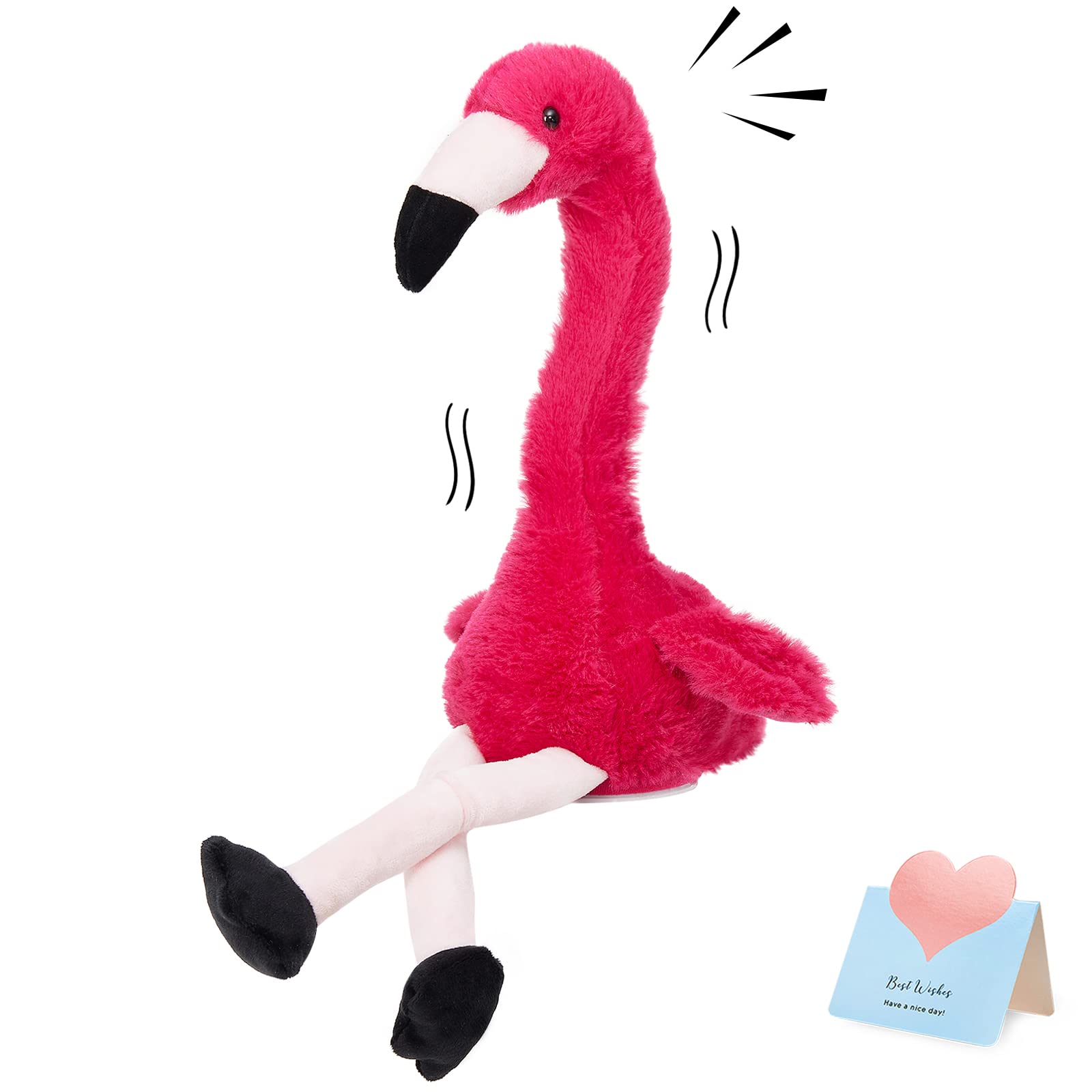 Brinquedo De Pelúcia Cozyworld Talking Flamingo Repita O Que Você Disse 33 Cm