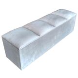 Recamier Baú King Módena H8 Suede Liso Bege