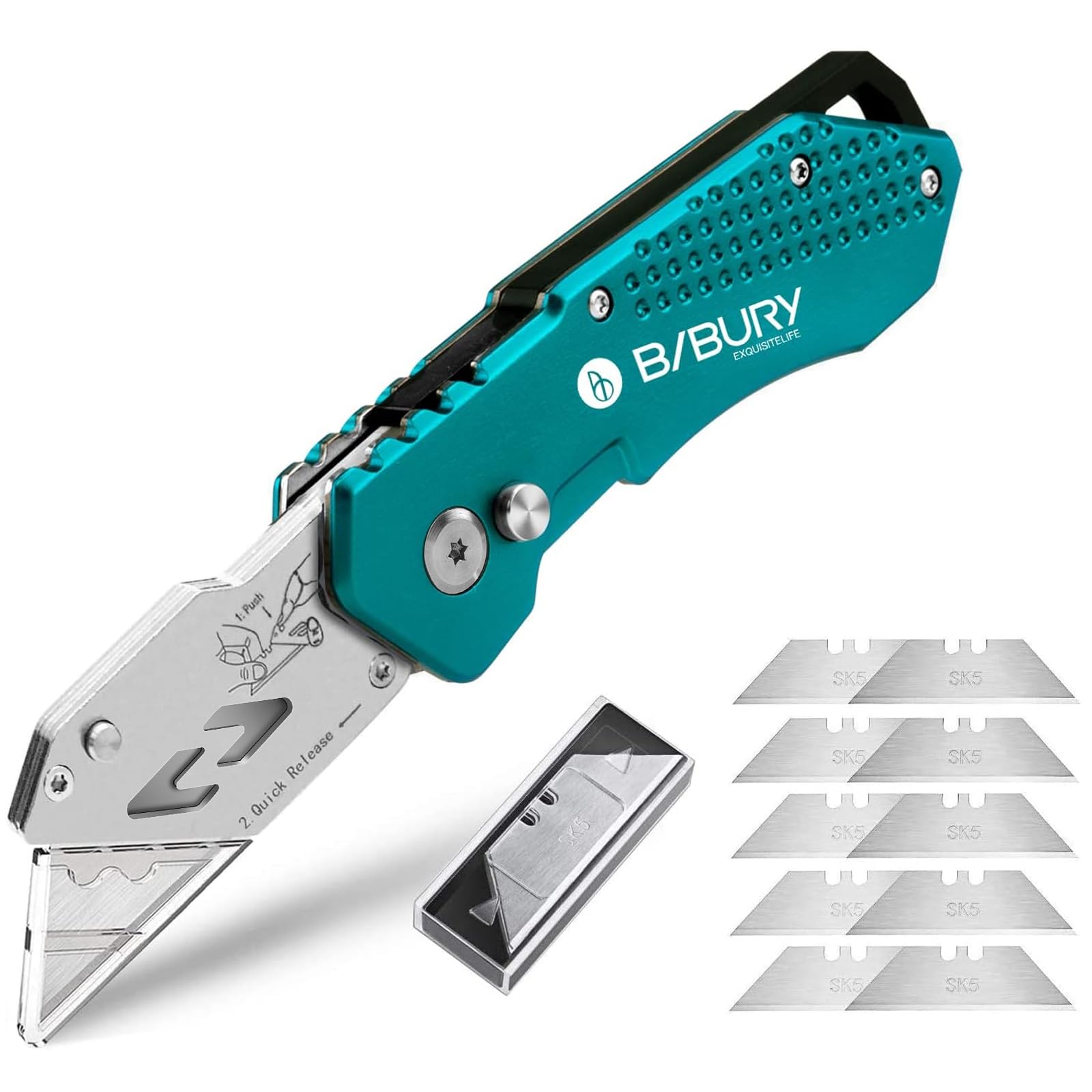 Faca Utilitária Bibury Heavy Duty Folding Box Cutter Green