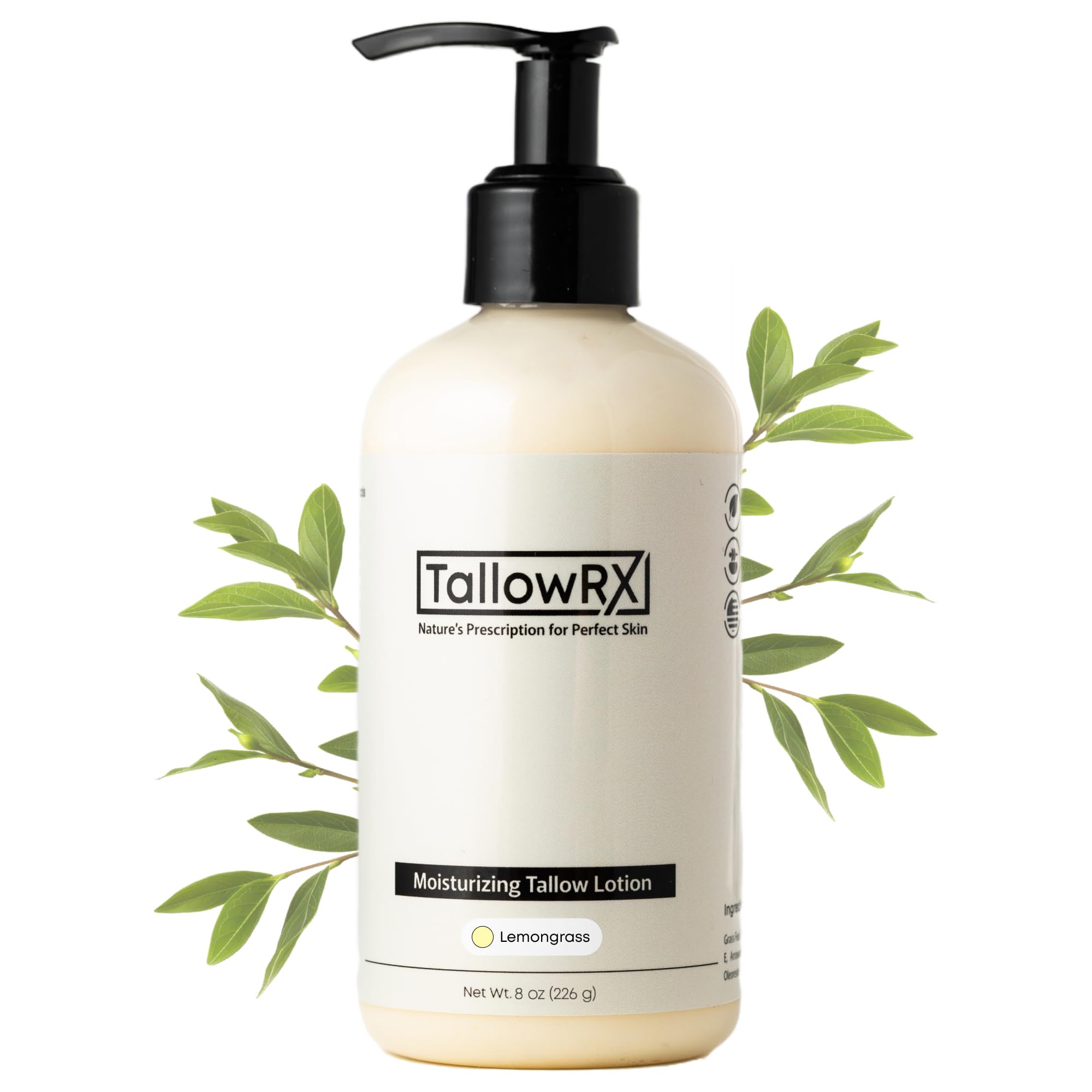 Loção Tallowrx De Sebo Bovino Com Aloe E Vitamina E 240 Ml De Capim-limão
