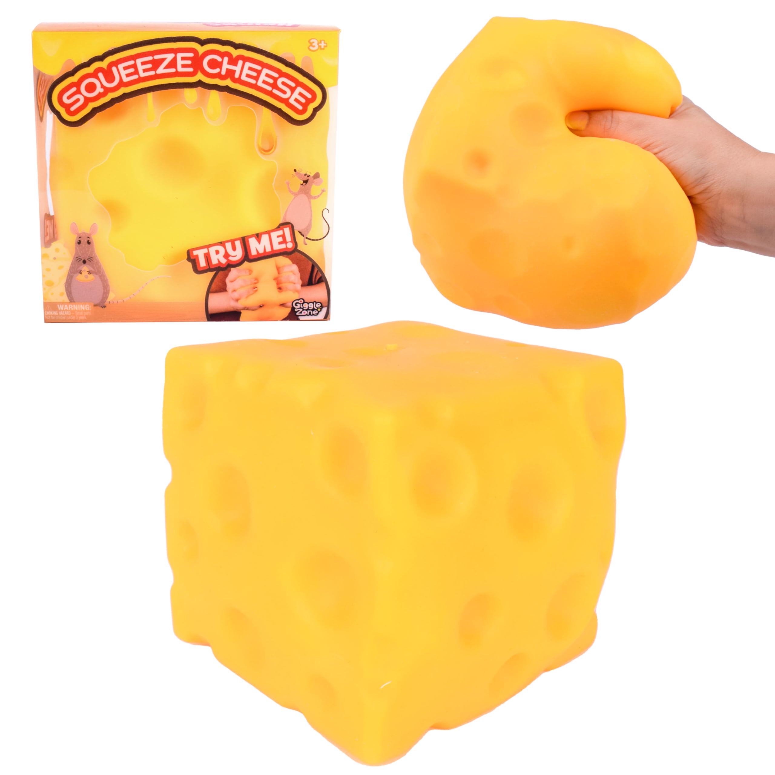 Brinquedo Squishy Block Extra Grande Squeeze Cheese Giggle Zone