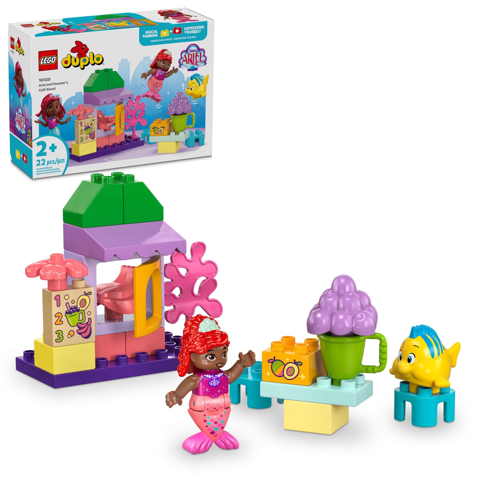 Conjunto De Construção Lego Duplo Disney Ariel And Flounder's Café Stand