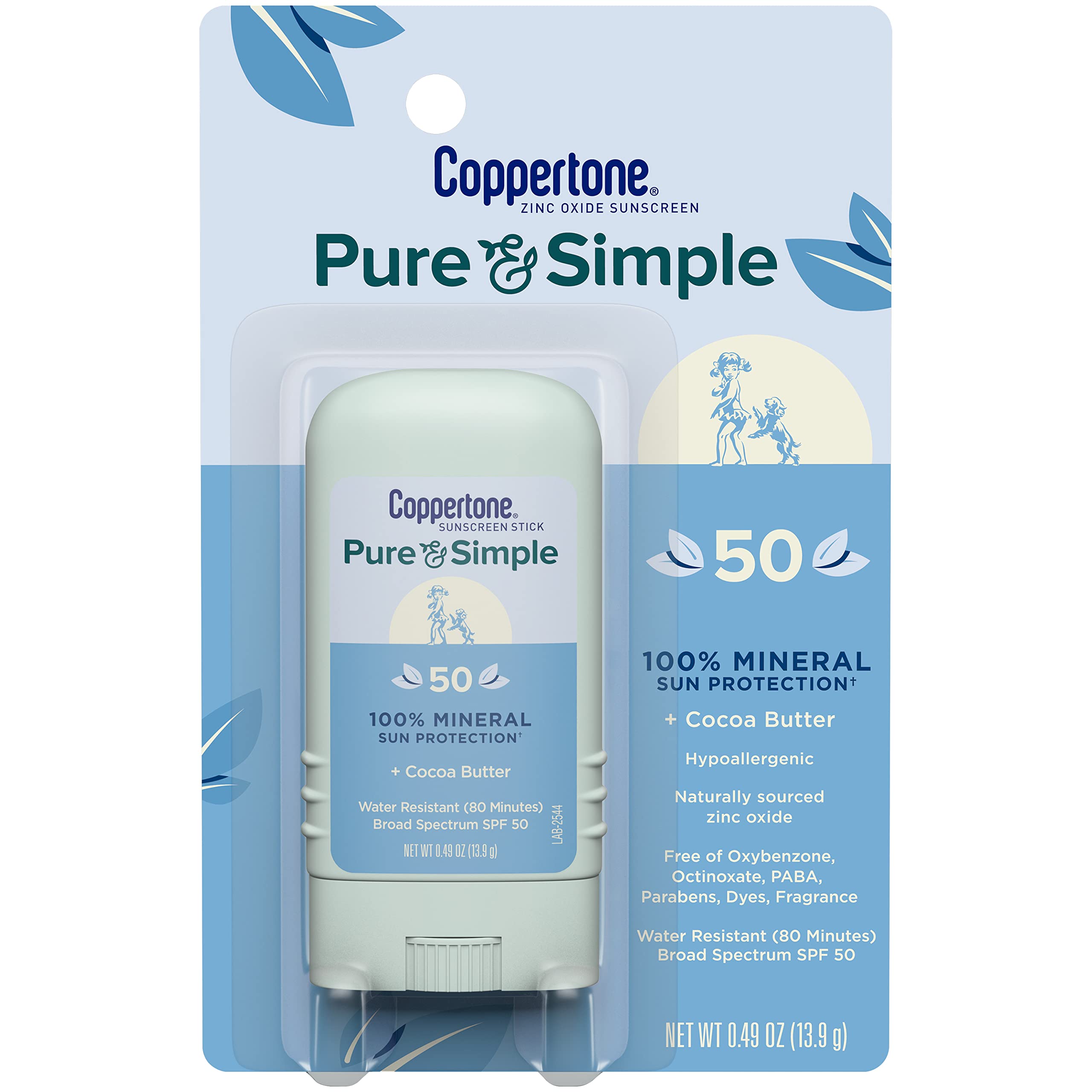 Protetor Solar Em Bastão Coppertone Pure And Simple Spf 50 14ml