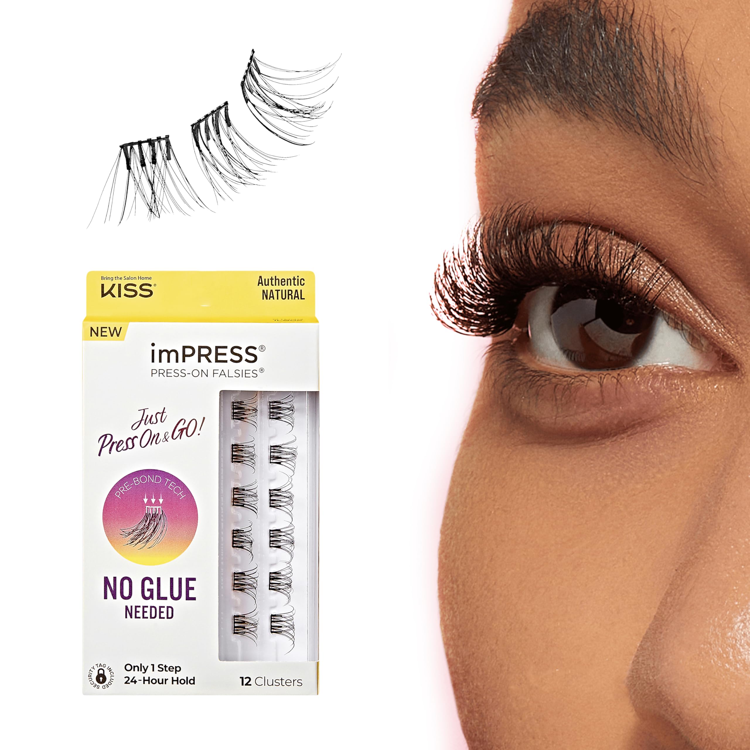 Cílios Postiços Kiss Impress Lash Clusters Naturais 12-14 Mm