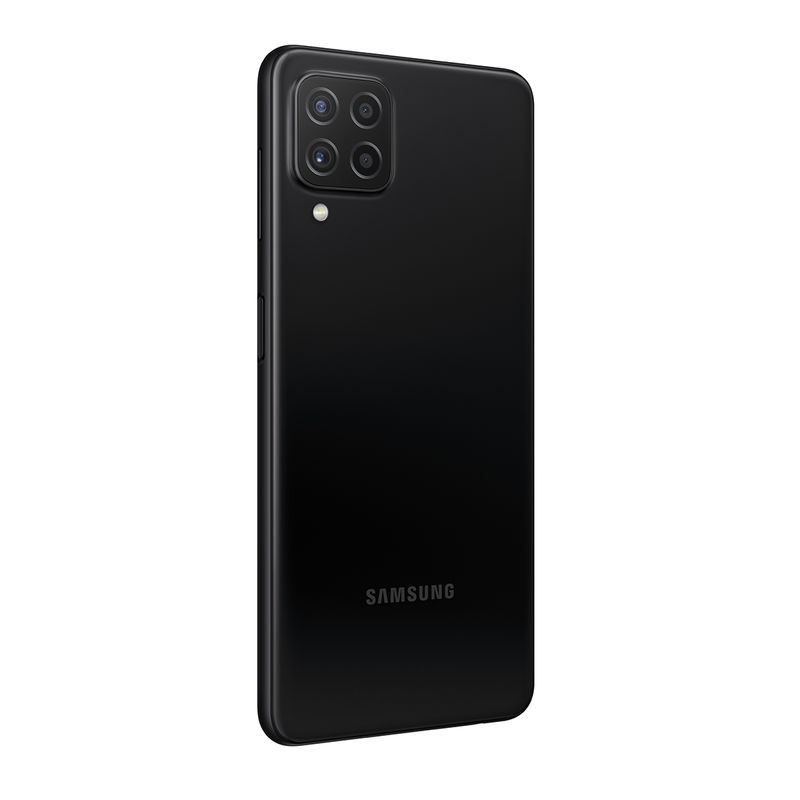 Smartphone Samsung Galaxy A22 128GB Preto 4G Tela 6.4" Câmera Quadrupla Selfie 13MP Traseira Esquerdo