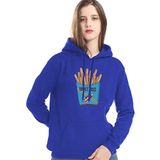 Blusa De Moletom Batatas Fritas Para Mulher - Azul - XG