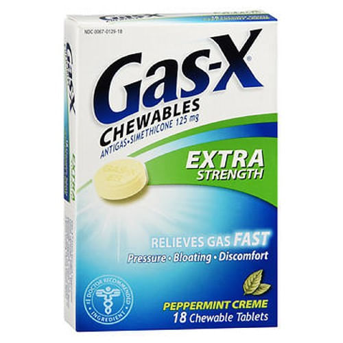 Gas-X Comprimidos Mastigáveis Extra Strength Peppermint 18 Abas Por Gas-X