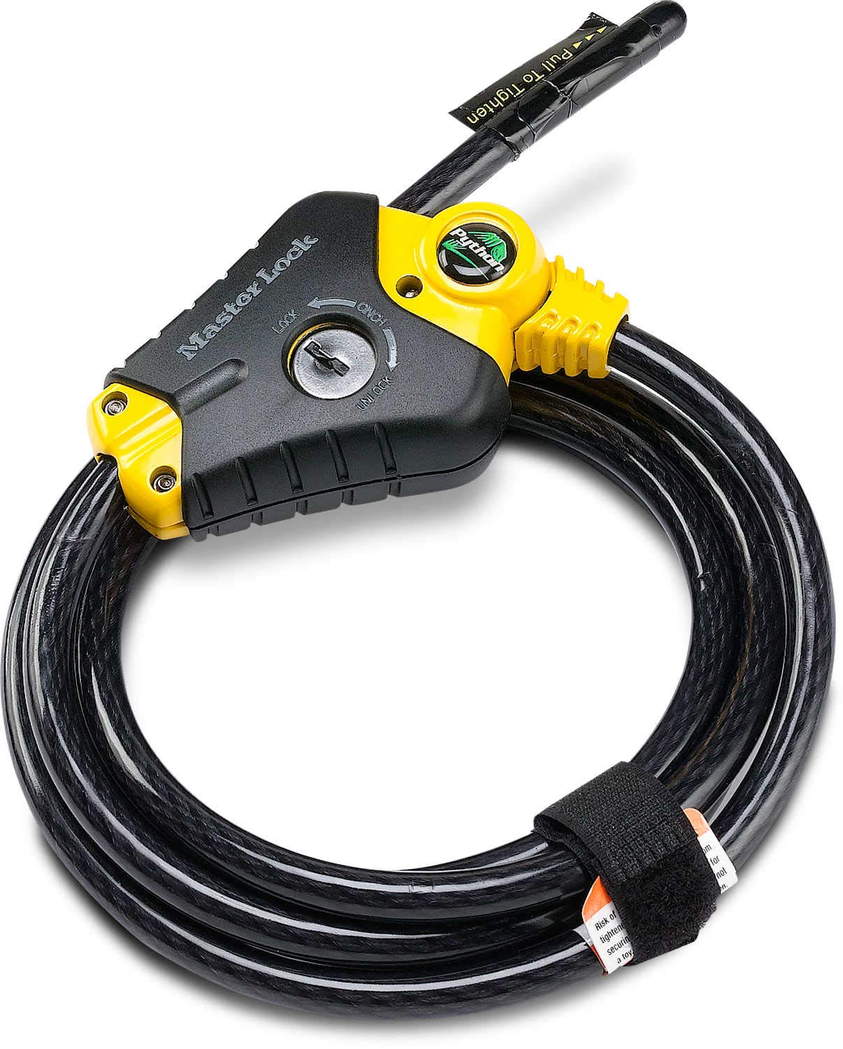 Fechadura De Cabo Master Lock 8413dpf Python 1,8 M X 10 Mm Preto/amarelo