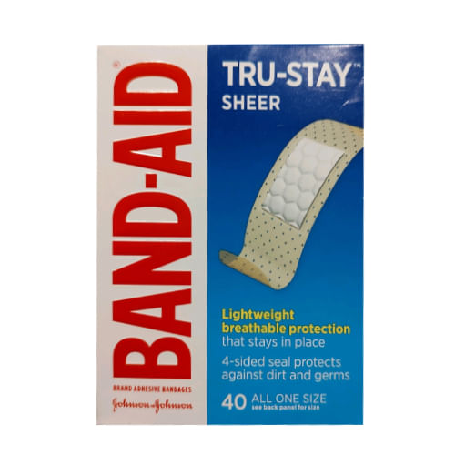 Band-aid Tru-stay Sheer Strips Bandagens, Todas Tamanho Único 40 Cada Por Band-aid (pacote Com 2)