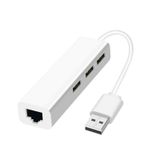 Adaptador Hub 3 Portas Usb Lan Rede Ethernet Gig Rj45 10/100