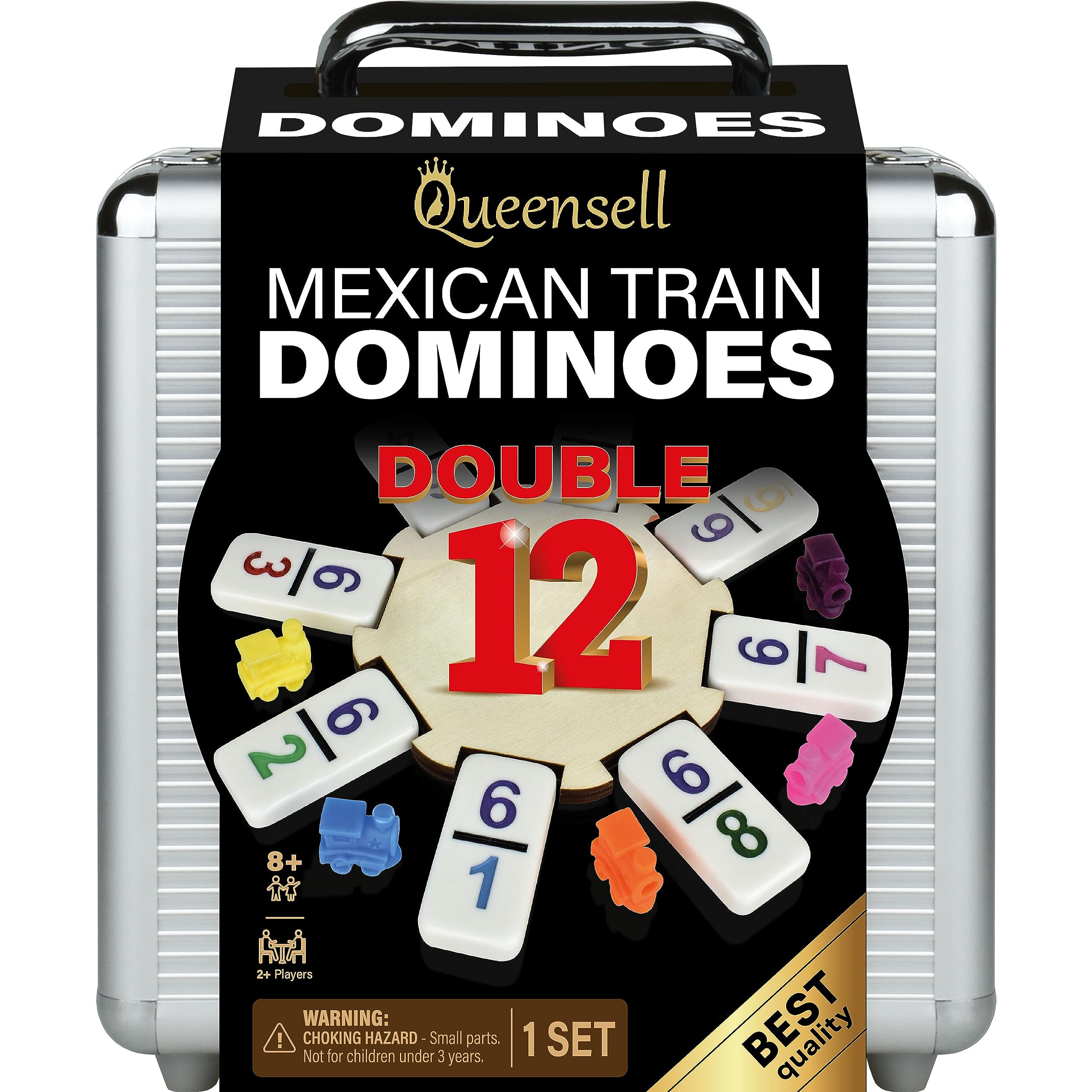 Conjunto De Dominós Mexican Train Queensell Com Números 91 Peças