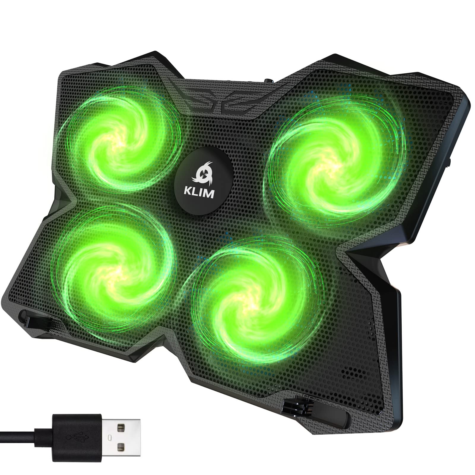 Almofada De Resfriamento Para Laptop Klim Wind Com 4 Ventiladores Para 11-19 Polegadas Verde