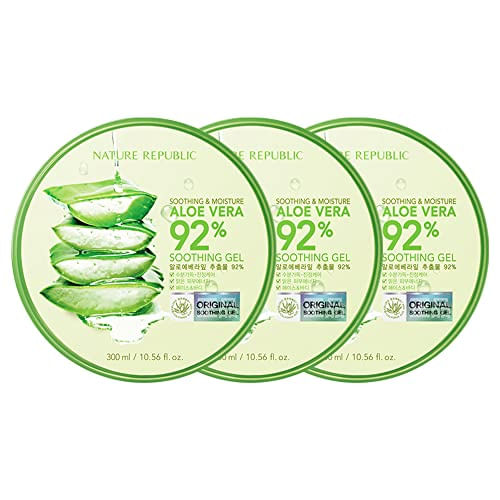 Nature Republic 3 Pcs Aloe Vera Gel Reconfortante, 92% Soothing And Umidade, 300ml, Ns17-g
