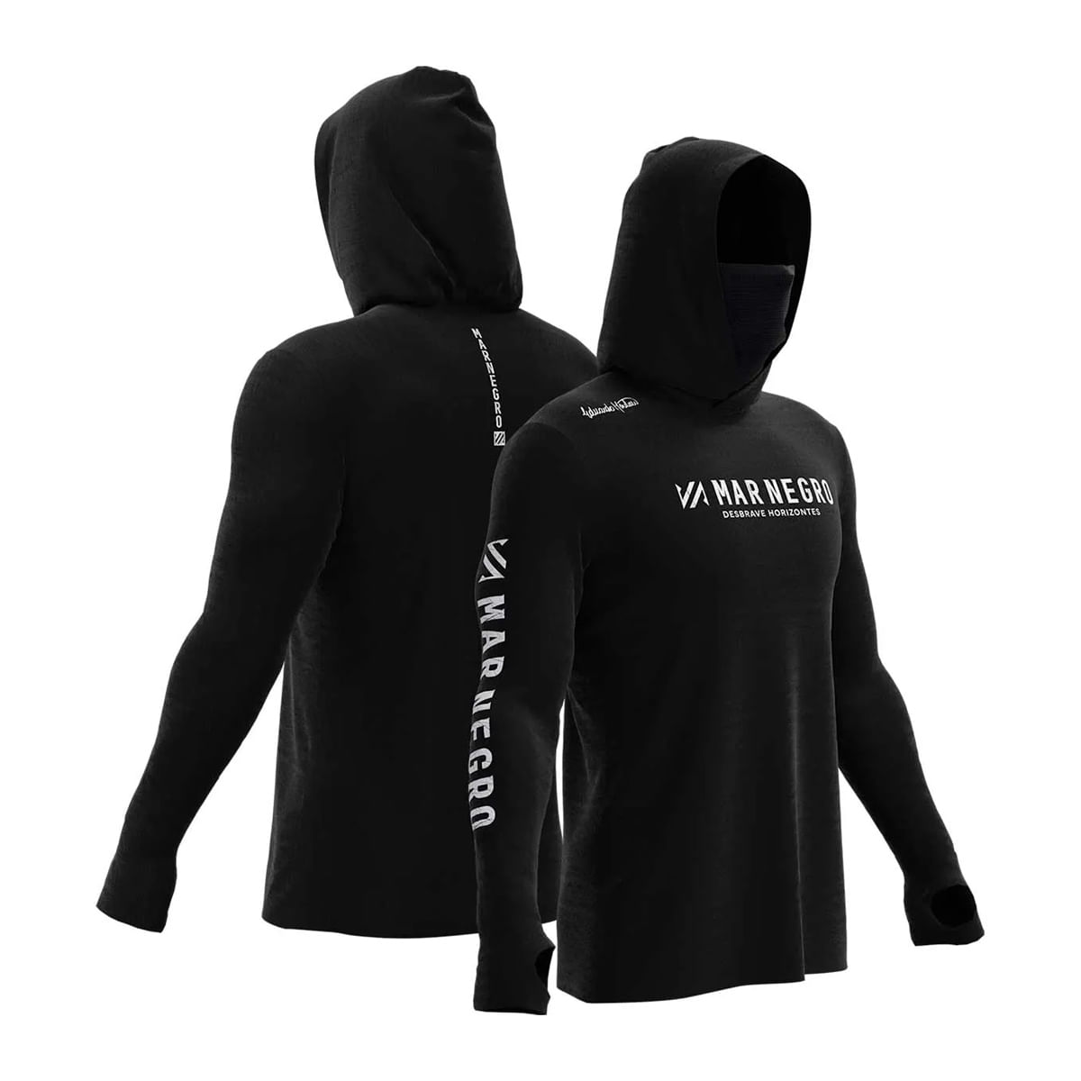 Camisa Mar Negro X-protect 360 Eduardo Monteiro Buff E Capuz Preto