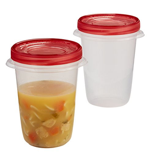 Borracha Takealongs Twist &amp; Seal Food Storage Containers, Tint Chili, 4 Cup, 2 Count