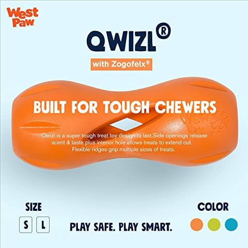 West Paw Zogoflex Qwizl Dog Puzzle Treat Toy – Interactive Chew Toy For Dogs – Dispensa Pet Treats – Quebra-cabeças De Cachorro De Co