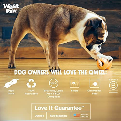 Encontraproduto.com.br - West Paw Zogoflex Qwizl Dog Puzzle Treat Toy – Interactive Chew Toy For Dogs – Dispensa Pet Treats – Quebra-cabeças De Cachorro De Co