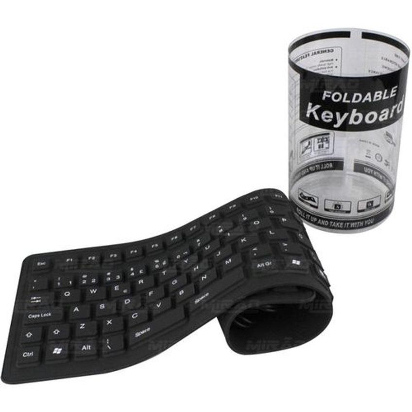 Teclado Dobravel Emborrachado Resistente Agua Usb Preto - imagem 3