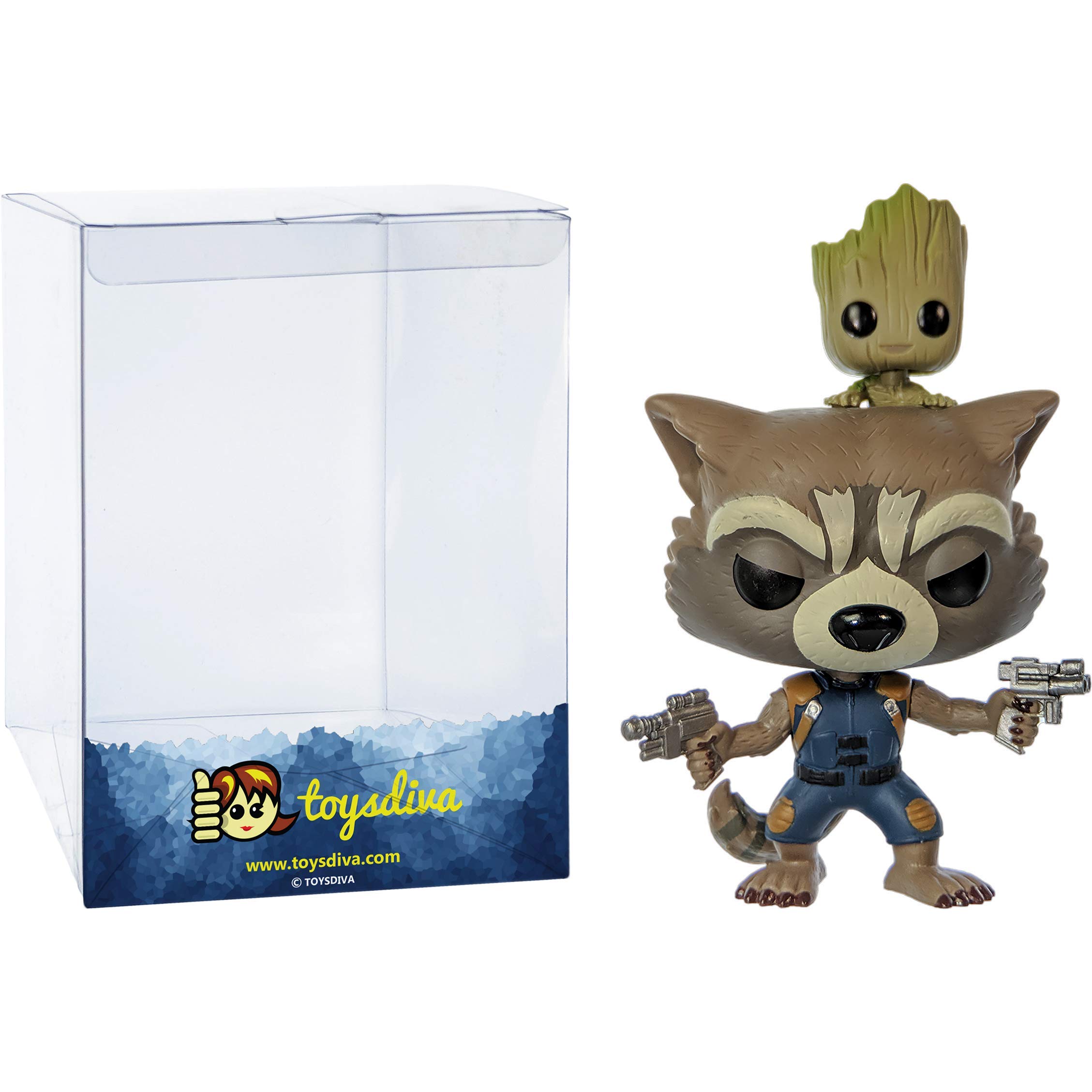 Boneco De Vinil Funko Rocket &amp; Groot Com Protetor Gráfico