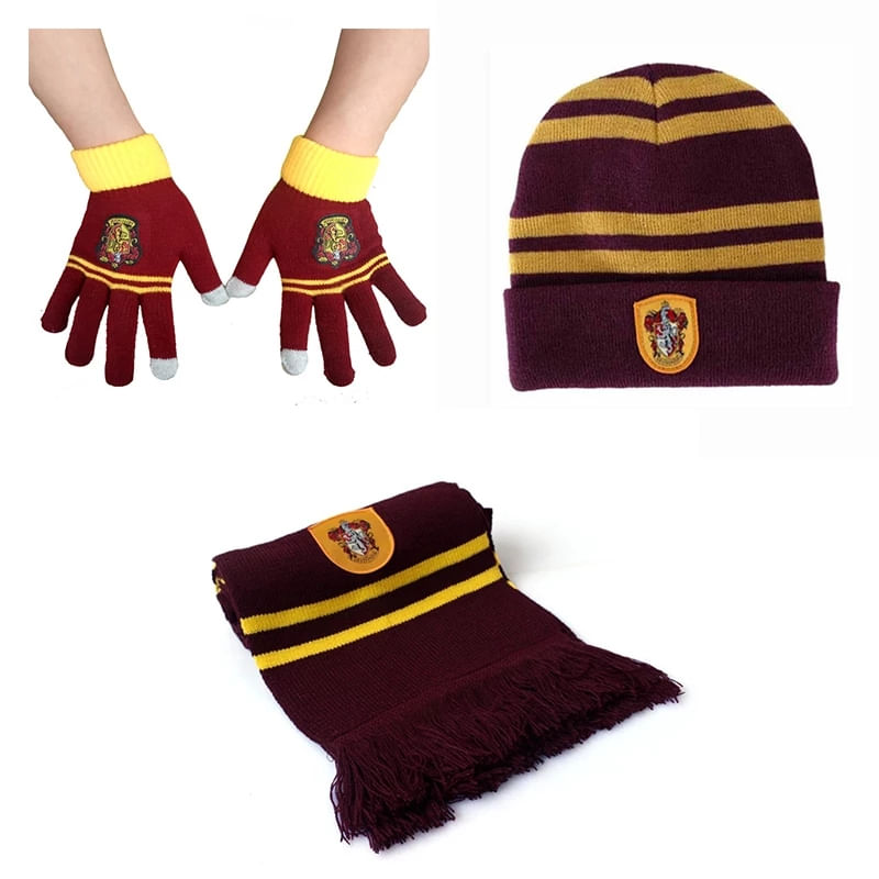 Más Vendido Grifinória Harry Potter Guantes Y Gorro Bufanda