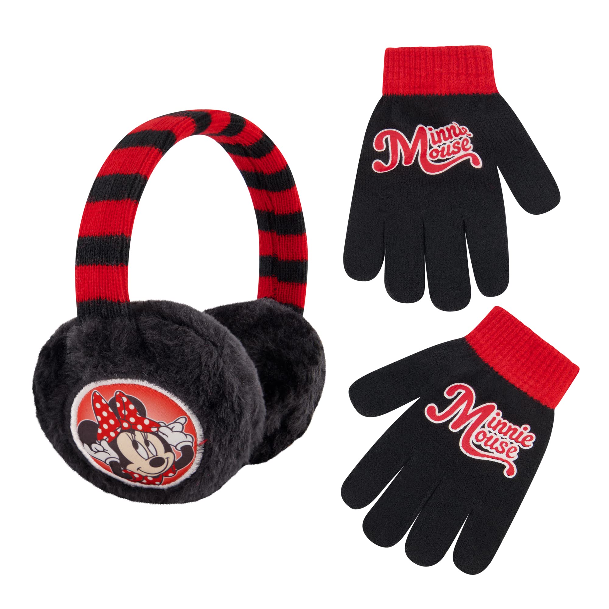 Conjunto De Luvas E Protetores De Ouvido De Inverno Disney Minnie Mouse Girls 4-7