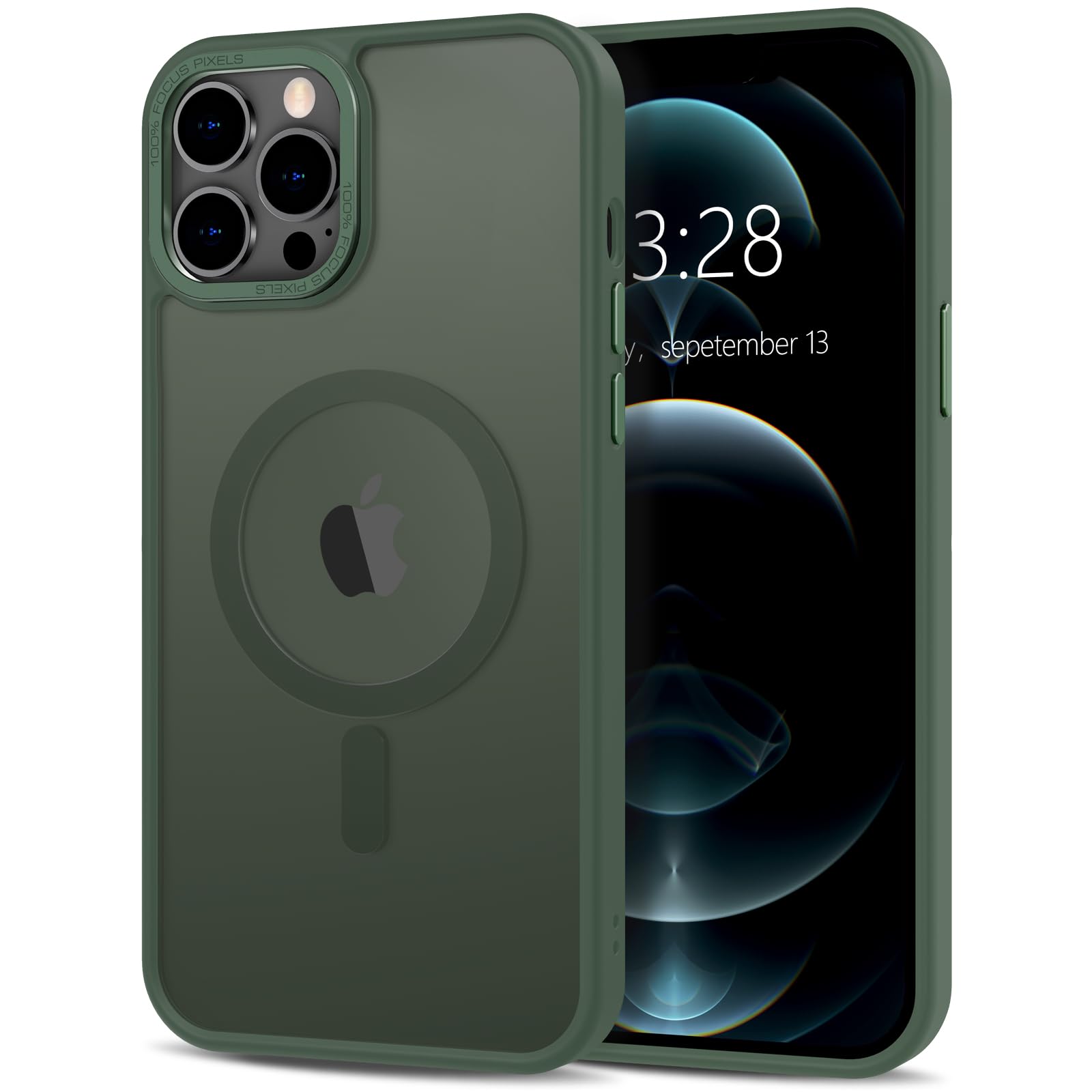 Capa De Telefone Anuck Para Iphone 12 Pro Magnética Com Magsafe Verde Escuro