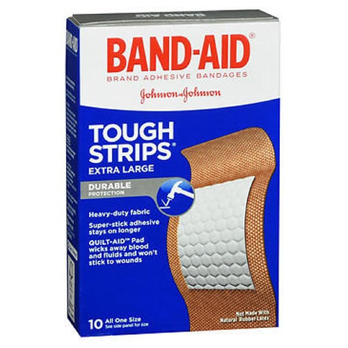 Band-aid Tiras Resistentes Bandagens Adesivas Extra Grandes, Todas Tamanho Único 10 Ct Da Band-aid (pacote Com 4)