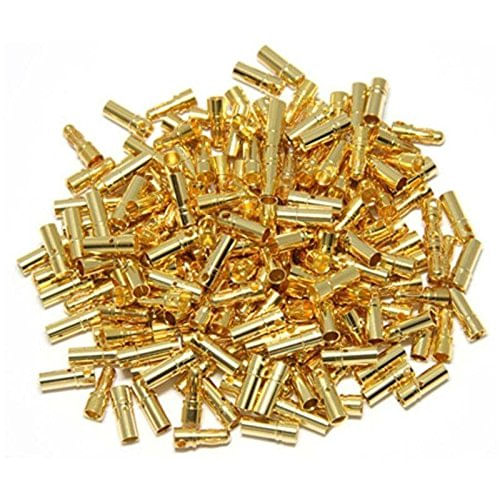 Hobbypower 3.5mm Masculino Feminino Ouro Banana Bullet Connector Battery Esc Plug (pacote De 100 Pares)