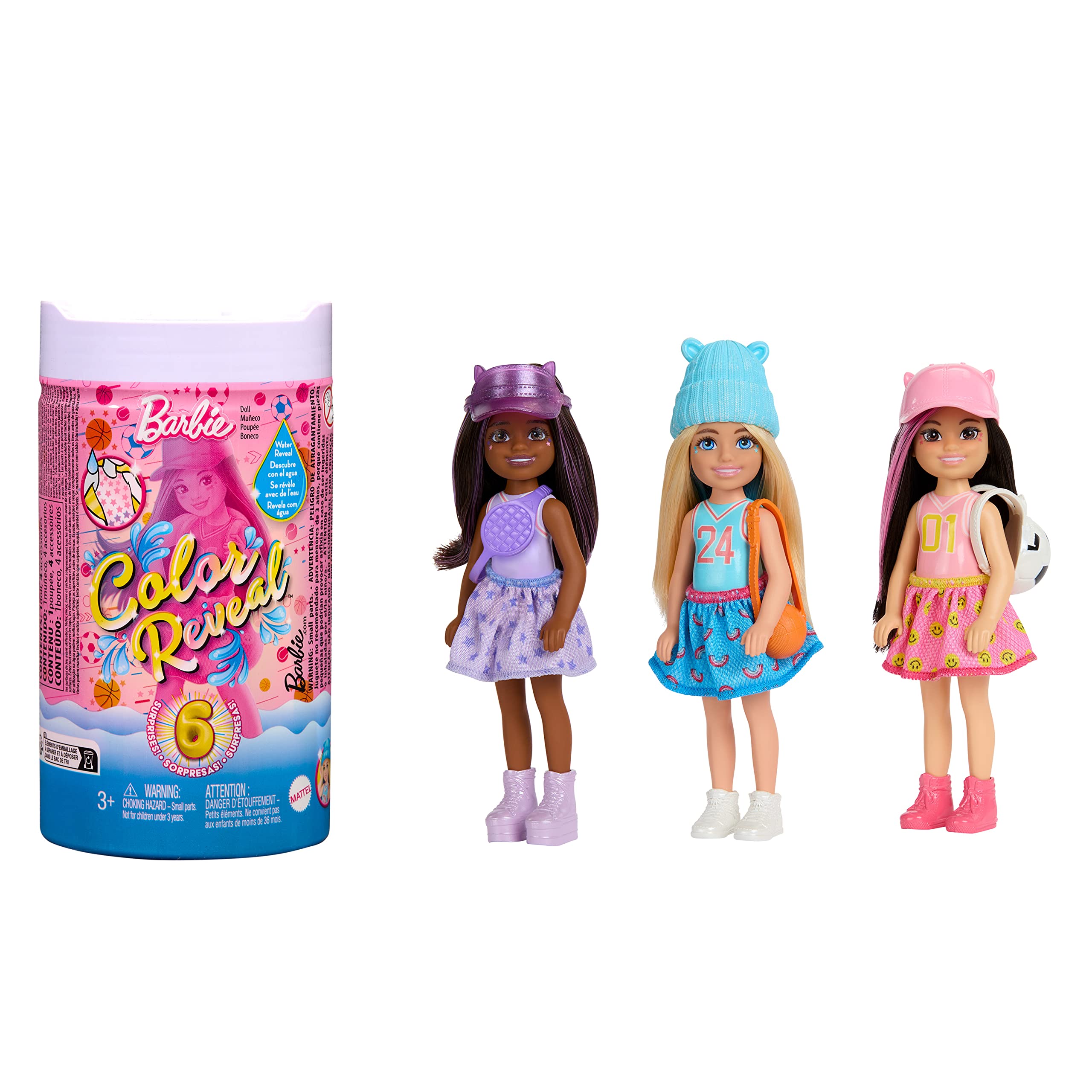 Boneca Pequena De Brinquedo Barbie Chelsea Color Reveal Com Acessórios