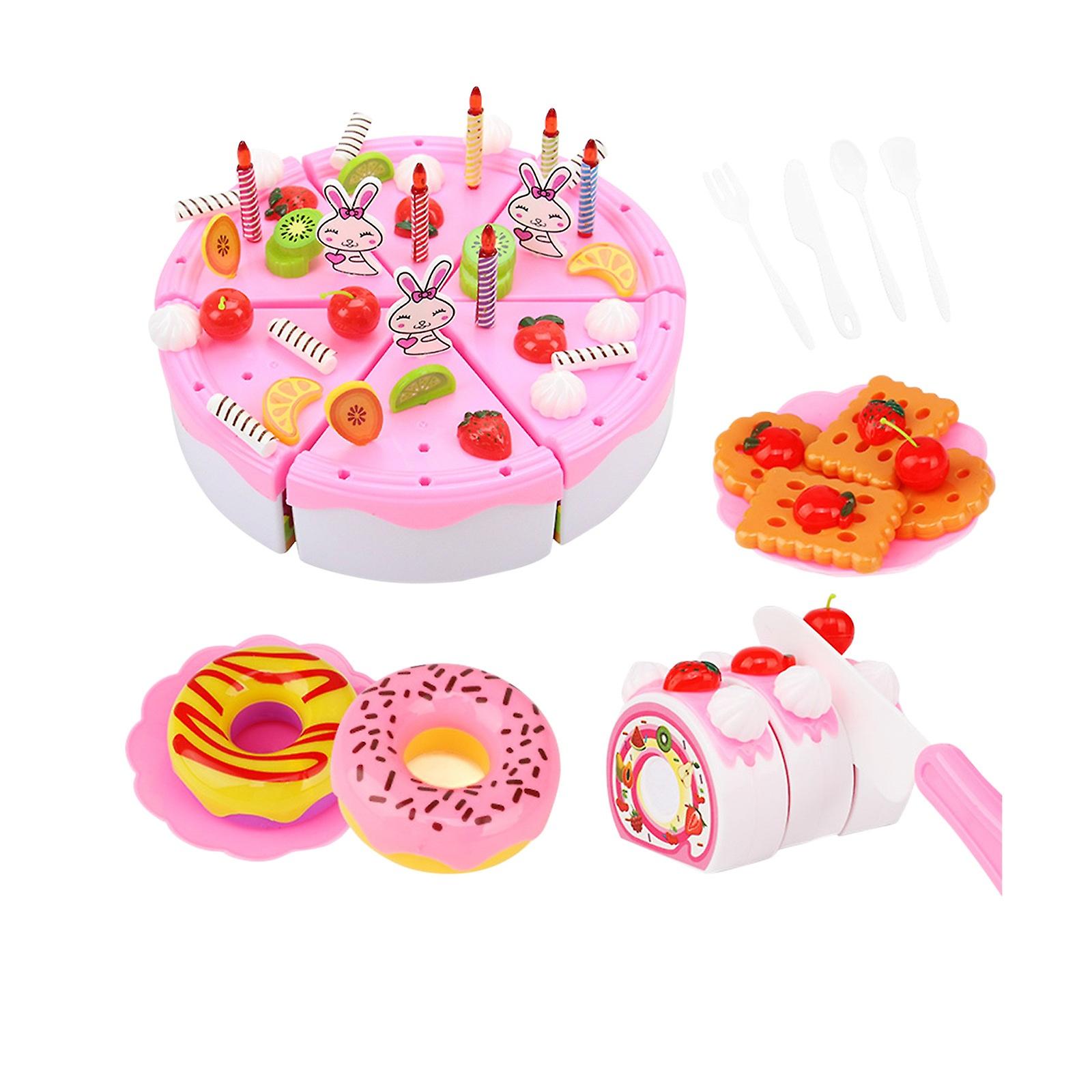 71 Pces Fingir Role Play Cozinha Brinquedo Feliz Aniversário Bolo Foo
