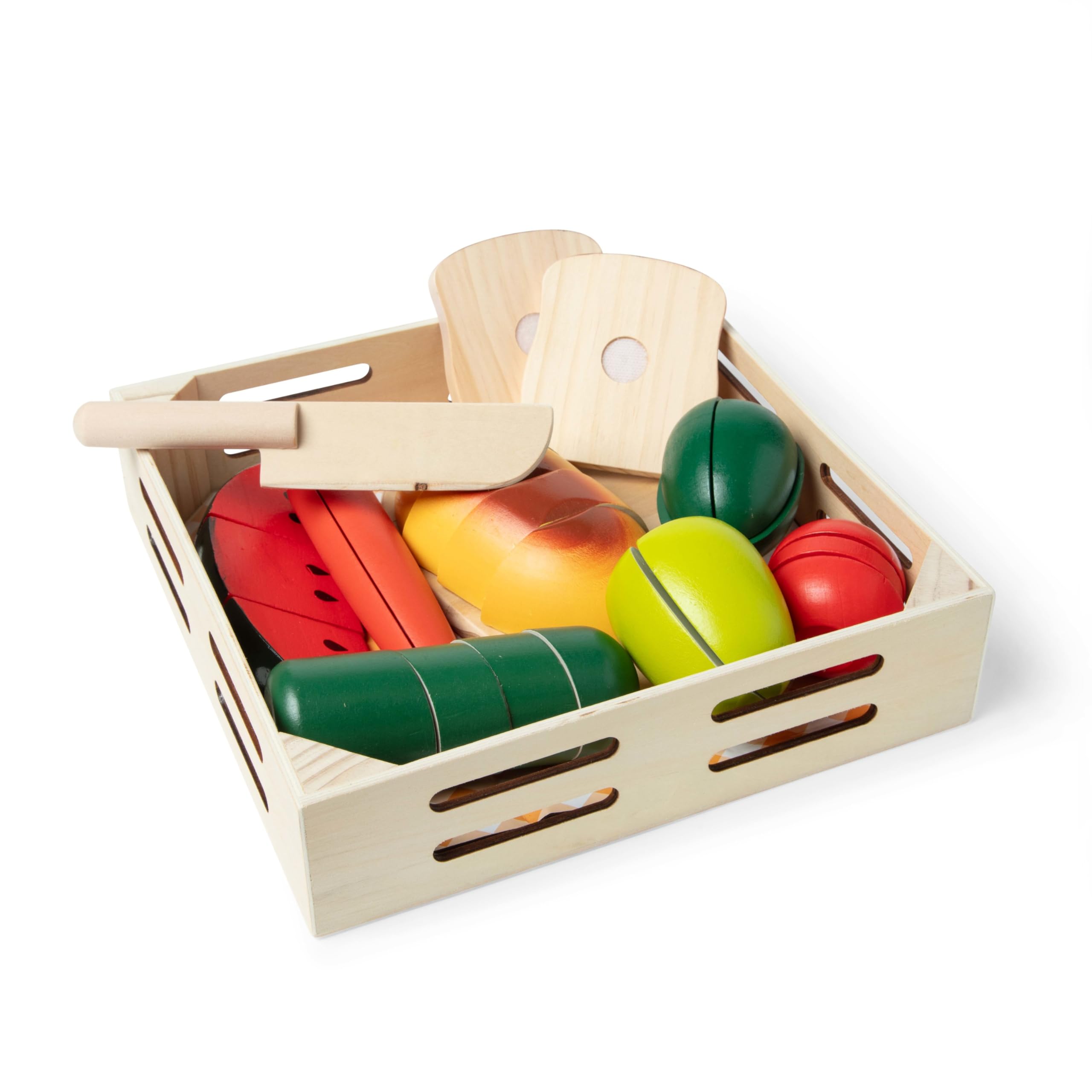 Conjunto Cutting Food Play Melissa &amp; Doug Com Mais De 25 Peças De Madeira