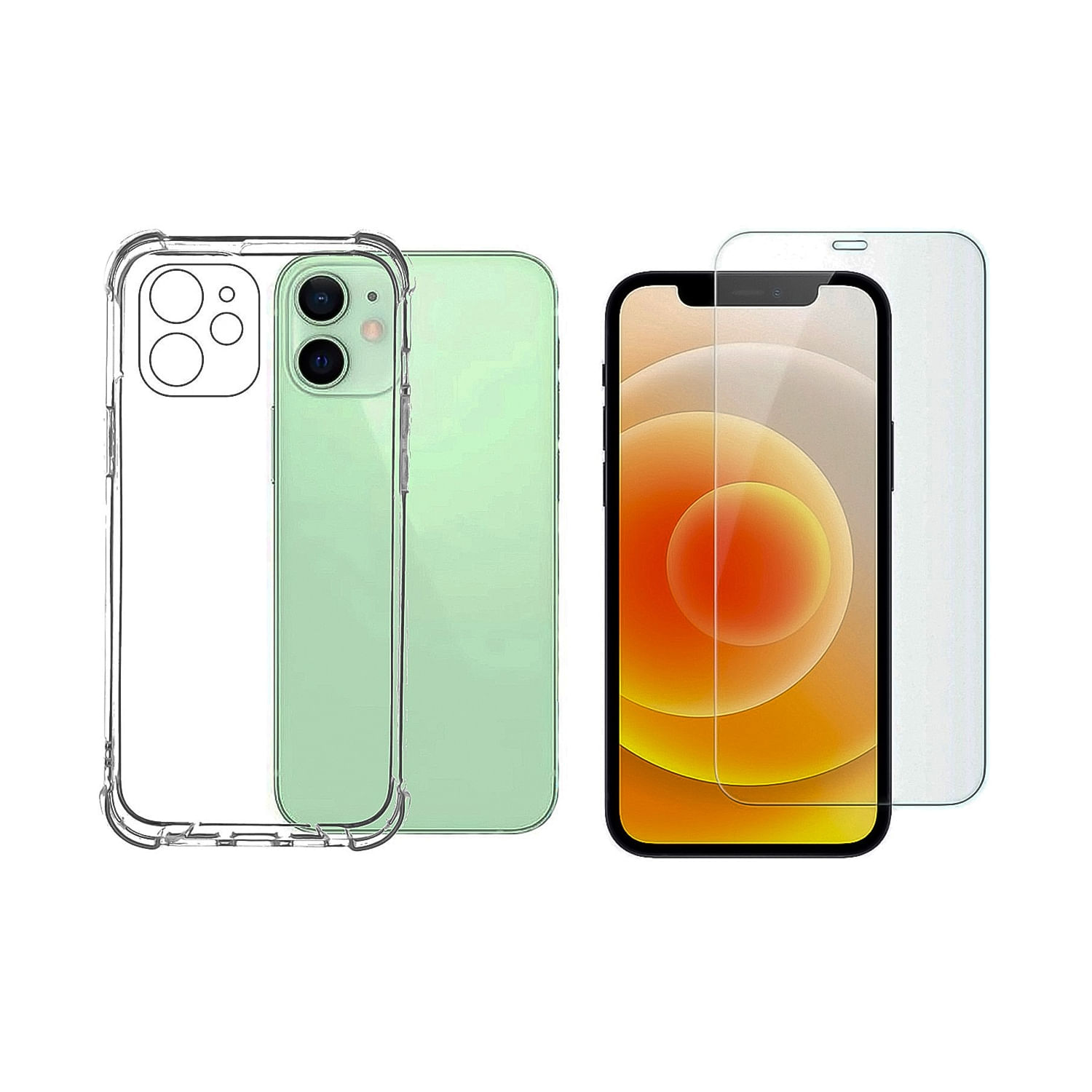 Capa E Folha De Mica De Vidro Para Iphone 12 Anti-choque