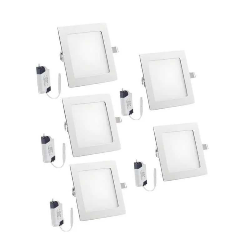 Pacote De Holofotes X5 Plafon Ceiling Indoor Led 12w 6000k