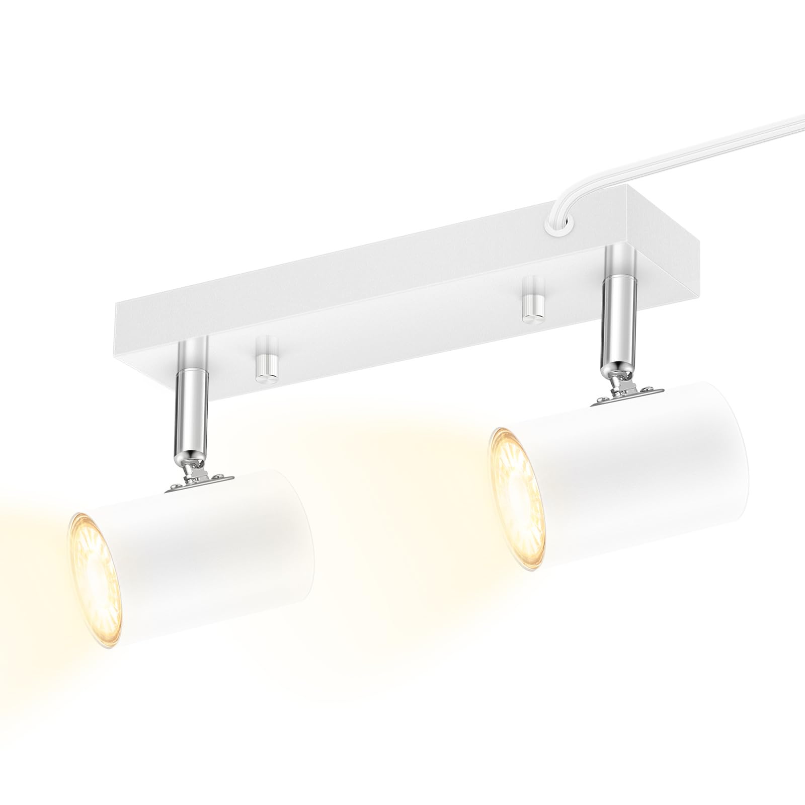 Kit De Iluminação De Trilhos Auquee 2 Light White Ceiling Spot