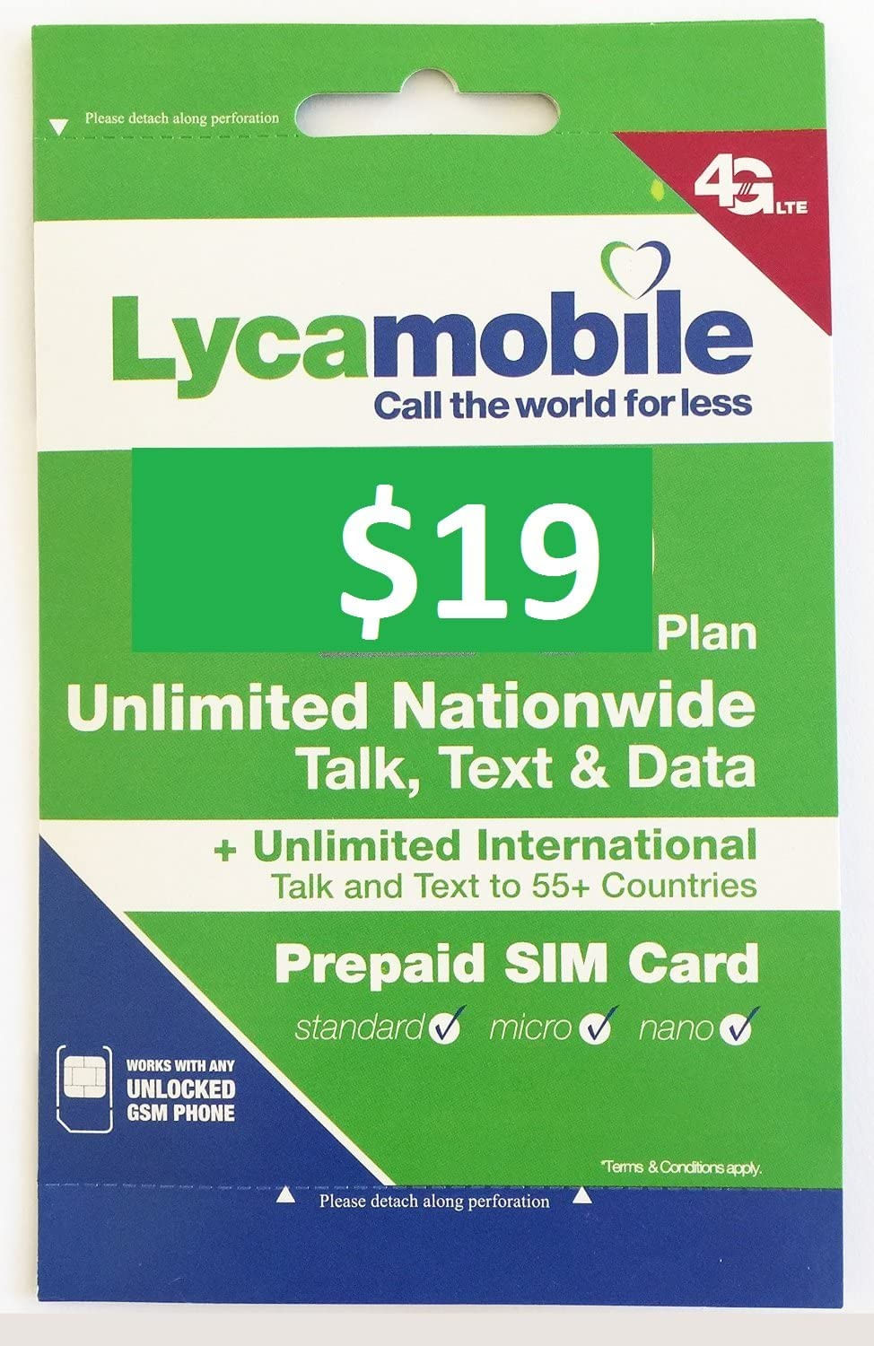 Cartões Sim Pré-pagos Lycamobile Usa Incluem Plano De Serviço De 30 Dias ($19)