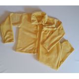 Pijama de Inverno Thamawey Aberto Feminino Fleece Amarelo