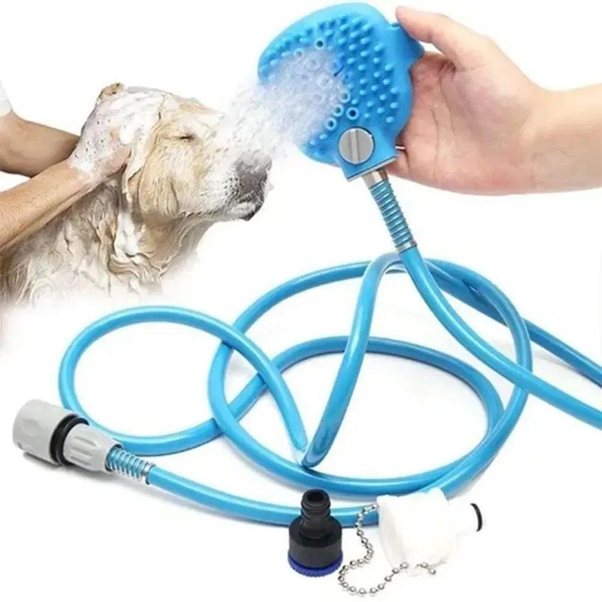 Mangueira Luva Banho Pet Caes Gatos Petshop Massageadora Limpeza Escova Cachorro - imagem 4
